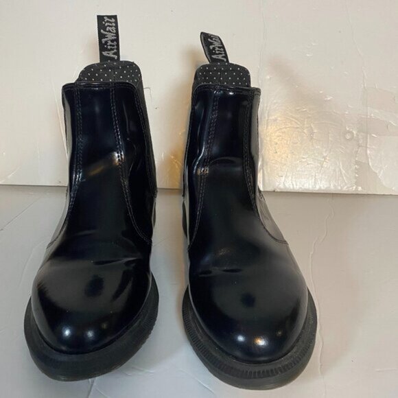 Dr. Martens AirWair Black Patent Leather Women’s Chelsea Boots Size 6 - Picture 8 of 13